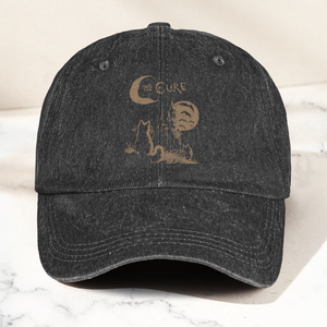 The Cure Vintage Cat Moon Denim Cap Vintage The Cure Band Album Merch Gift for Dad (With Box)