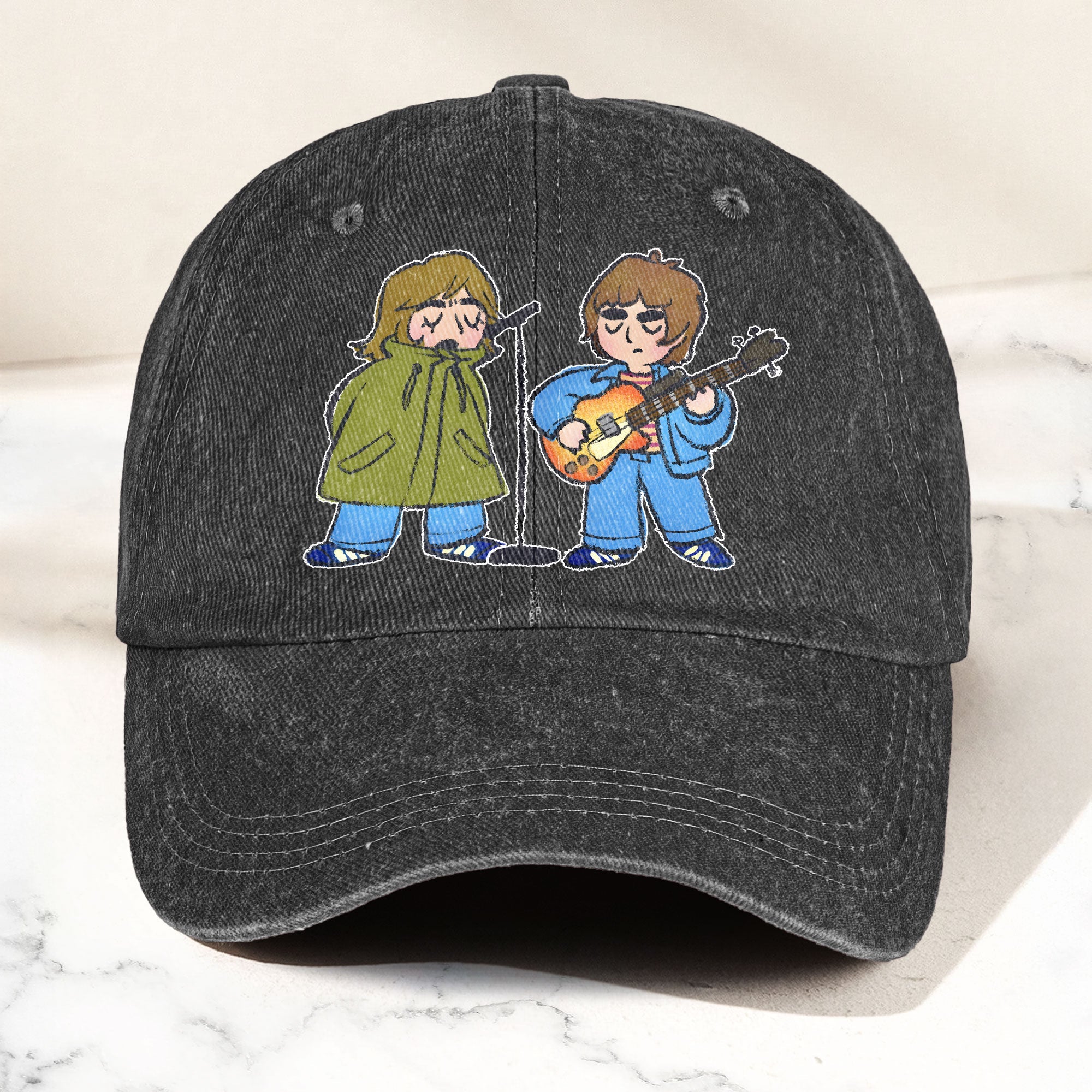 Noel & Liam Gallagher Oasis Denim Cap Vintage Oasis Merch Gift for Dad (With Box)