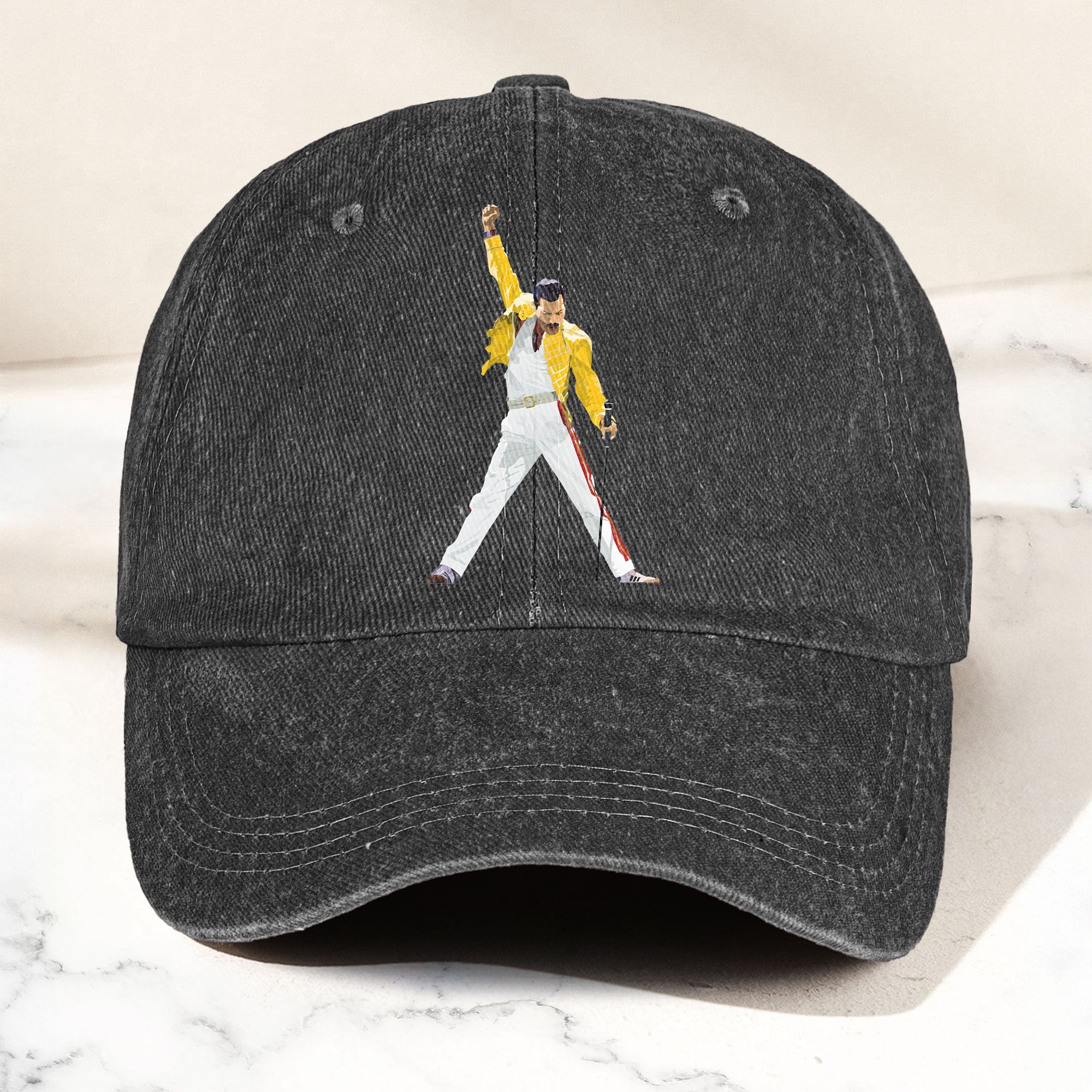 Vintage Freddie Mercury Denim Cap Queen Band Tribute Merch Dad Hat (With Box)