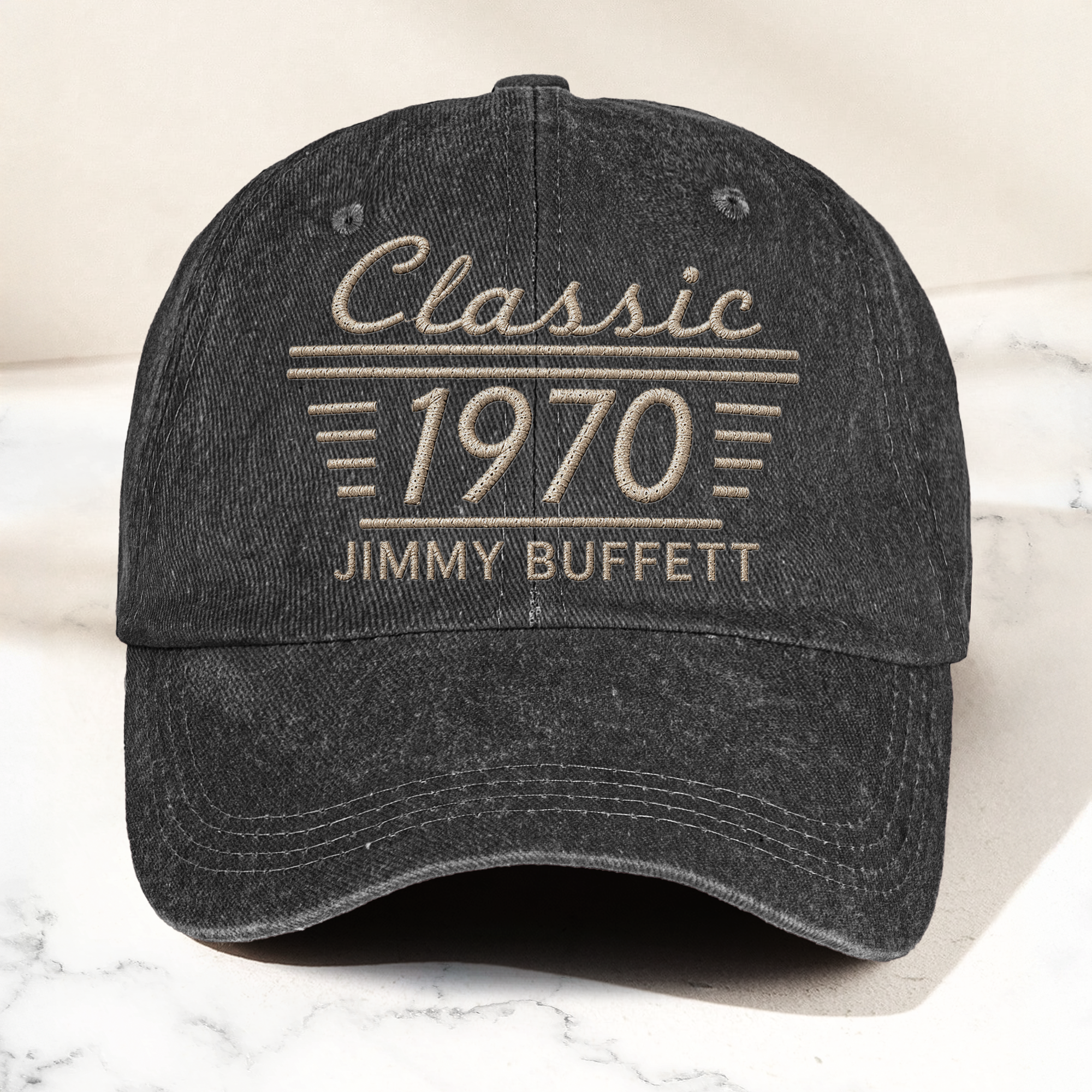 Jimmy Buffett Classic 1970 Est Margaritaville Tropical Rock Music Merch Graphic Denim Cap Retro Vintage Dad Cap Gift For Dad (With Box)