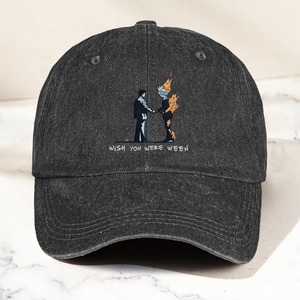 Wish You Were Ween Pink Floyd Denim Cap Retro Pink Floyd Merch Gift for Dad (With Box)