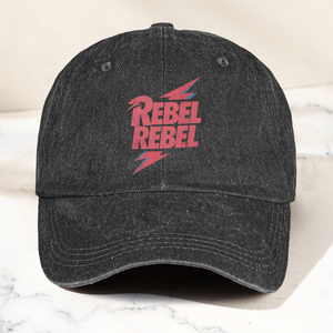 David Bowie Rebel Rebel Denim Cap Retro Music Cap Gift For Dad (With Box)