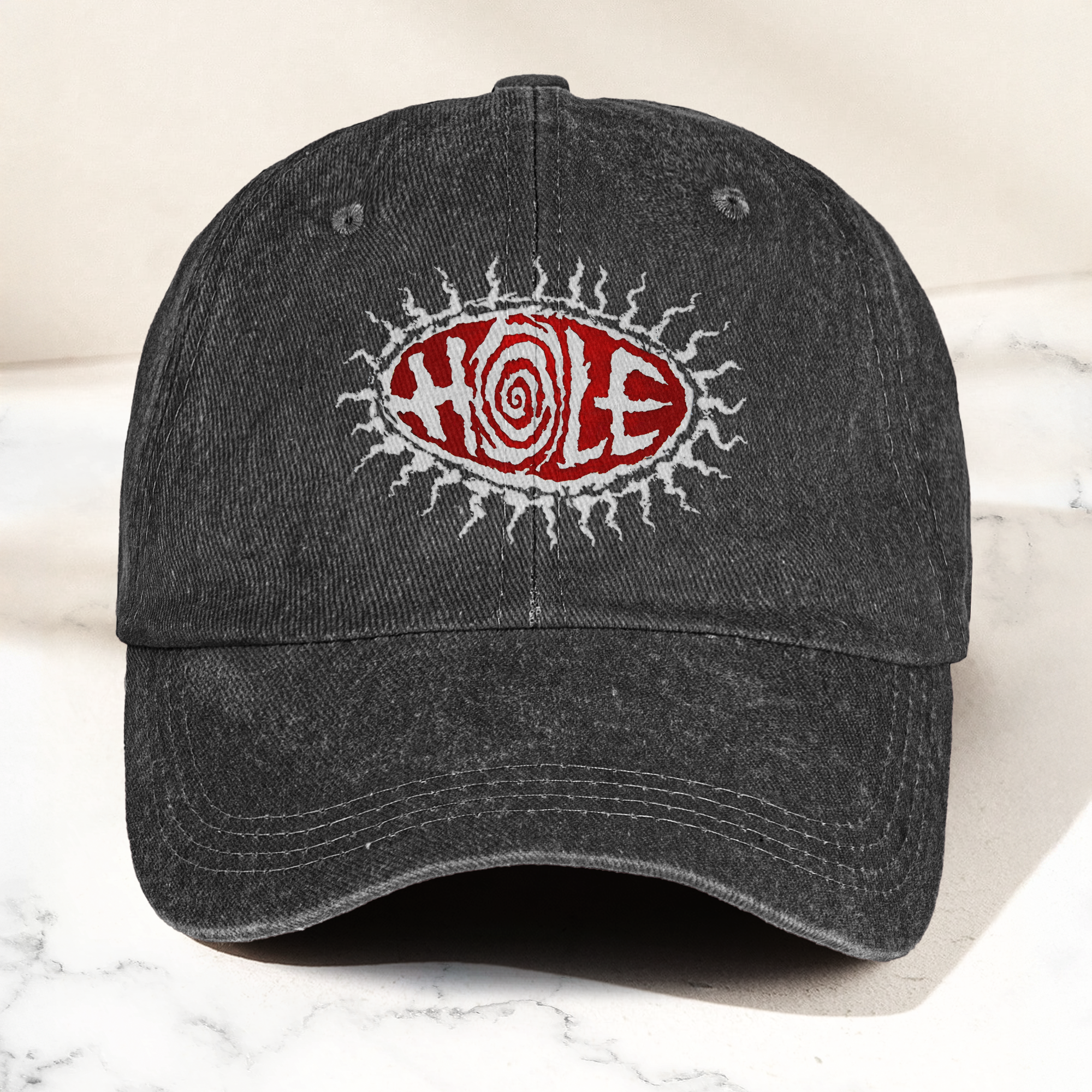 Hole Band Eyeball Denim Cap Vintage Hole Band Album Merch Gift for Dad (With Box)