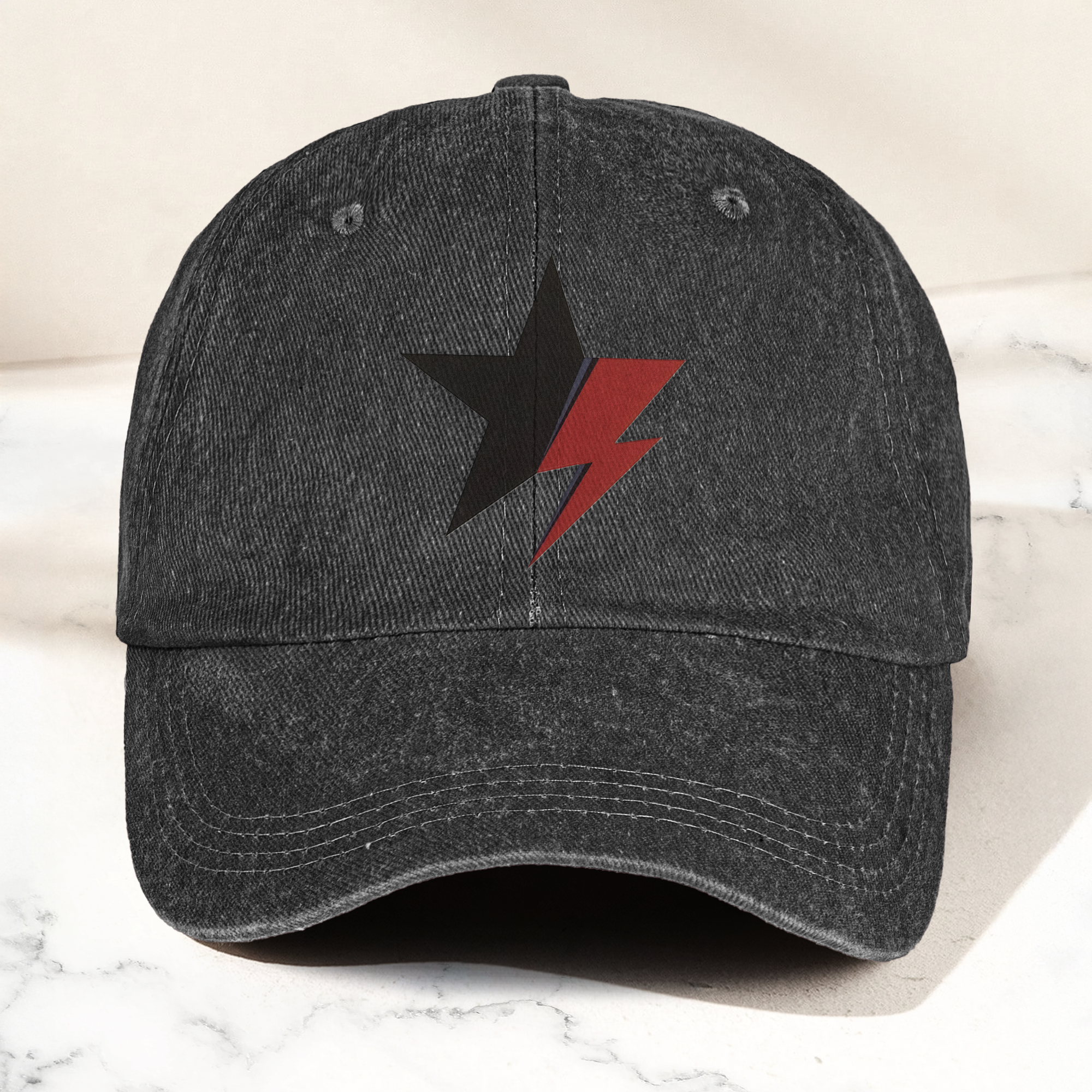 David Bowie Blackstar Ziggy Stardust Denim Cap Retro Music Cap Gift For Dad (With Box)