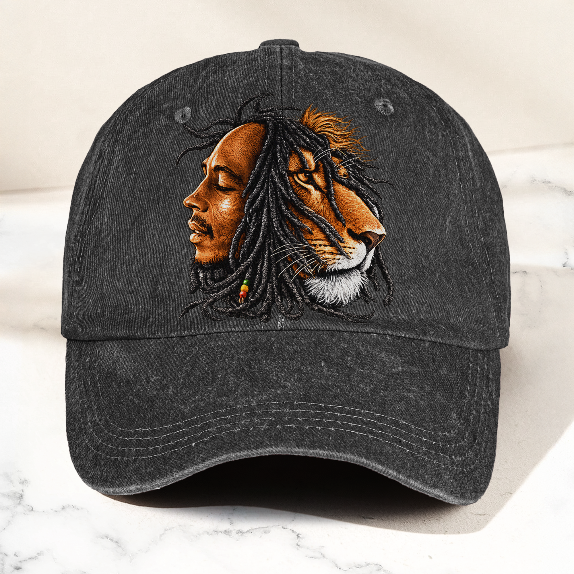 Bob Marley Lion of Judah Reggae Music Merch Vintage Rasta Graphic Denim Cap Retro Vintage Dad Cap Gift For Dad (With Box)