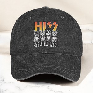 Hiss Cats Rock Kittens Denim Cap Retro Hiss Band Merch Gift for Dad (With Box)