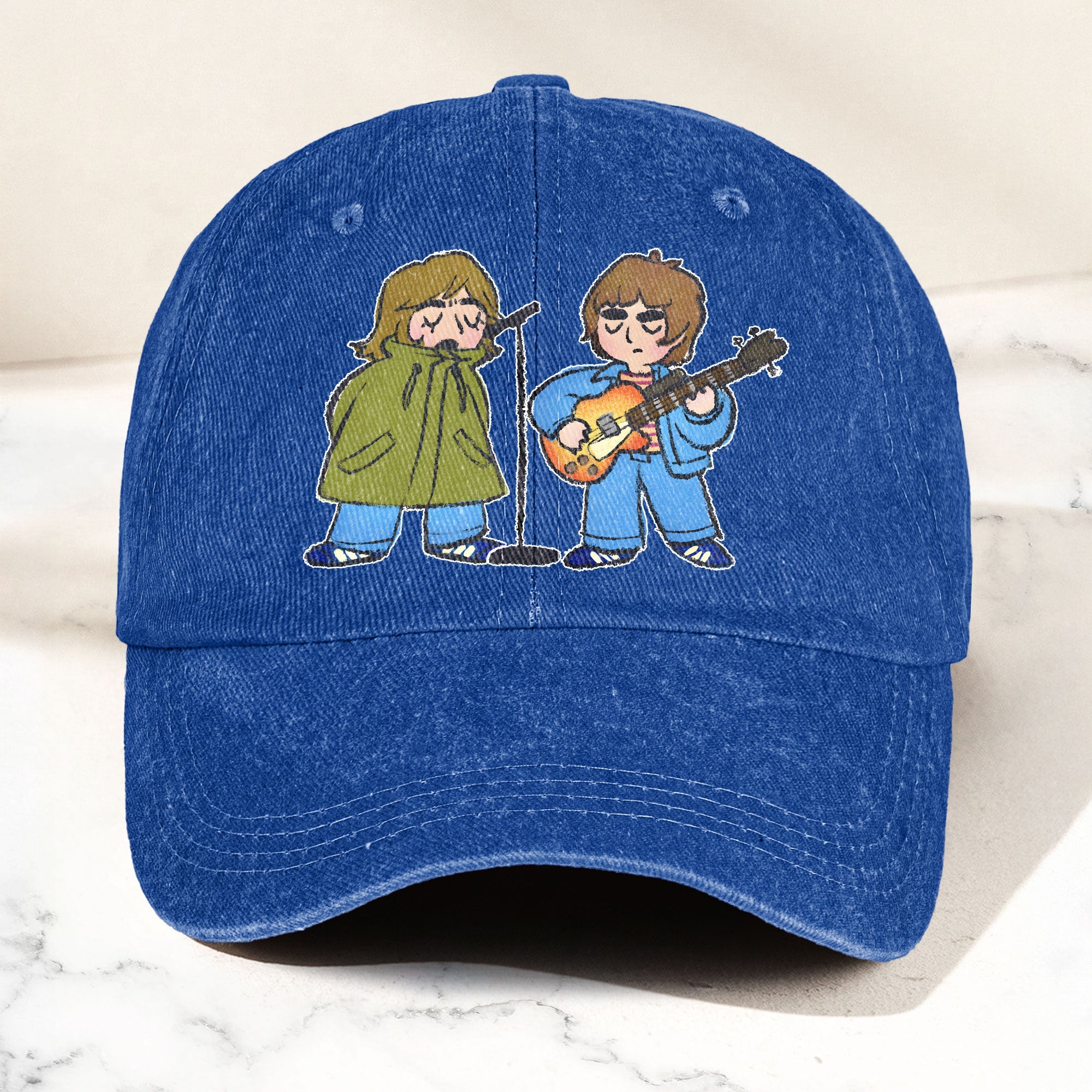 Noel & Liam Gallagher Oasis Denim Cap Vintage Oasis Merch Gift for Dad (With Box)