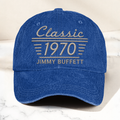 Jimmy Buffett Classic 1970 Est Margaritaville Tropical Rock Music Merch Graphic Denim Cap Retro Vintage Dad Cap Gift For Dad (With Box)