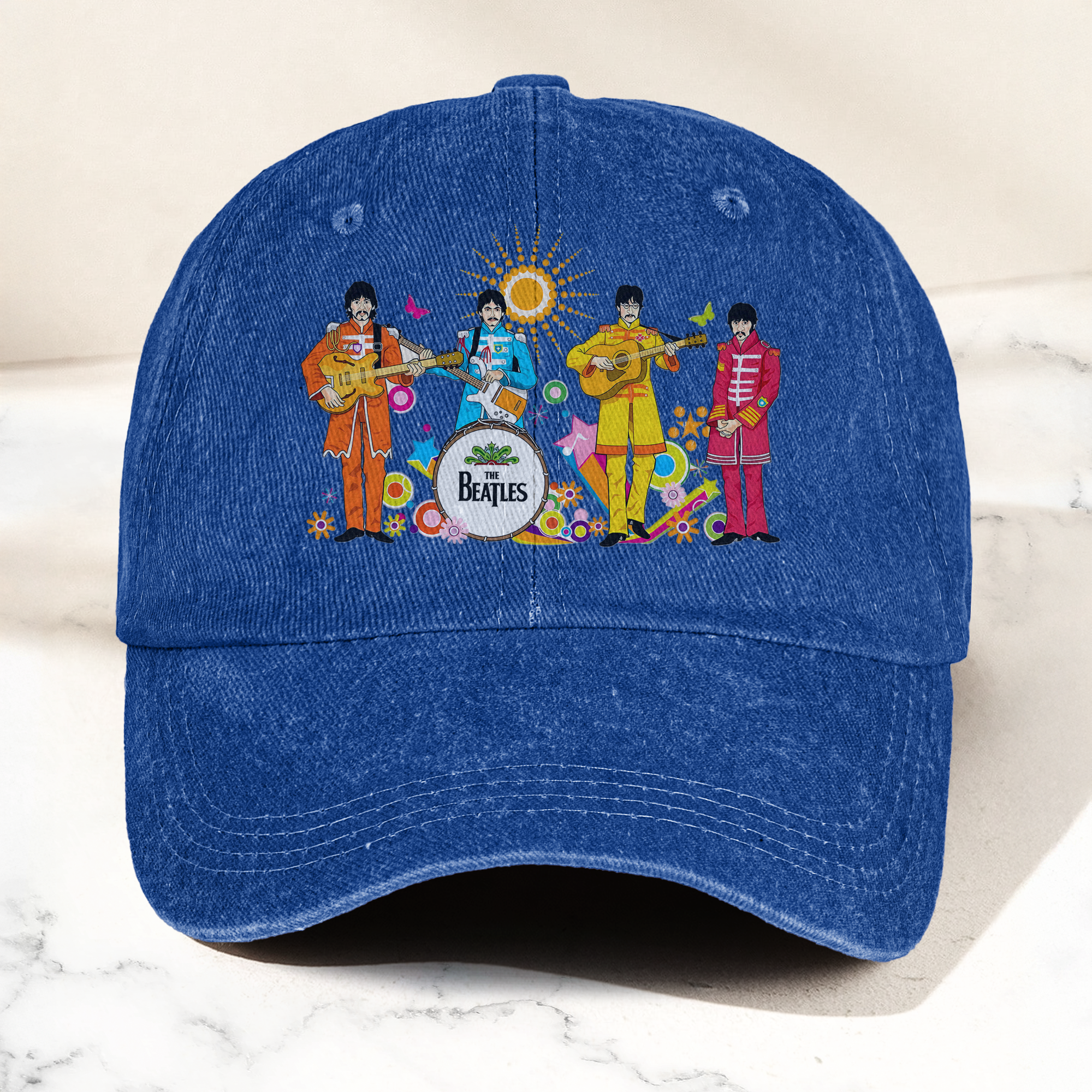 Pepper's Lonely Hearts Club Band Denim Cap Retro The Beatles Tribute Merch Dad Hat (With Box)