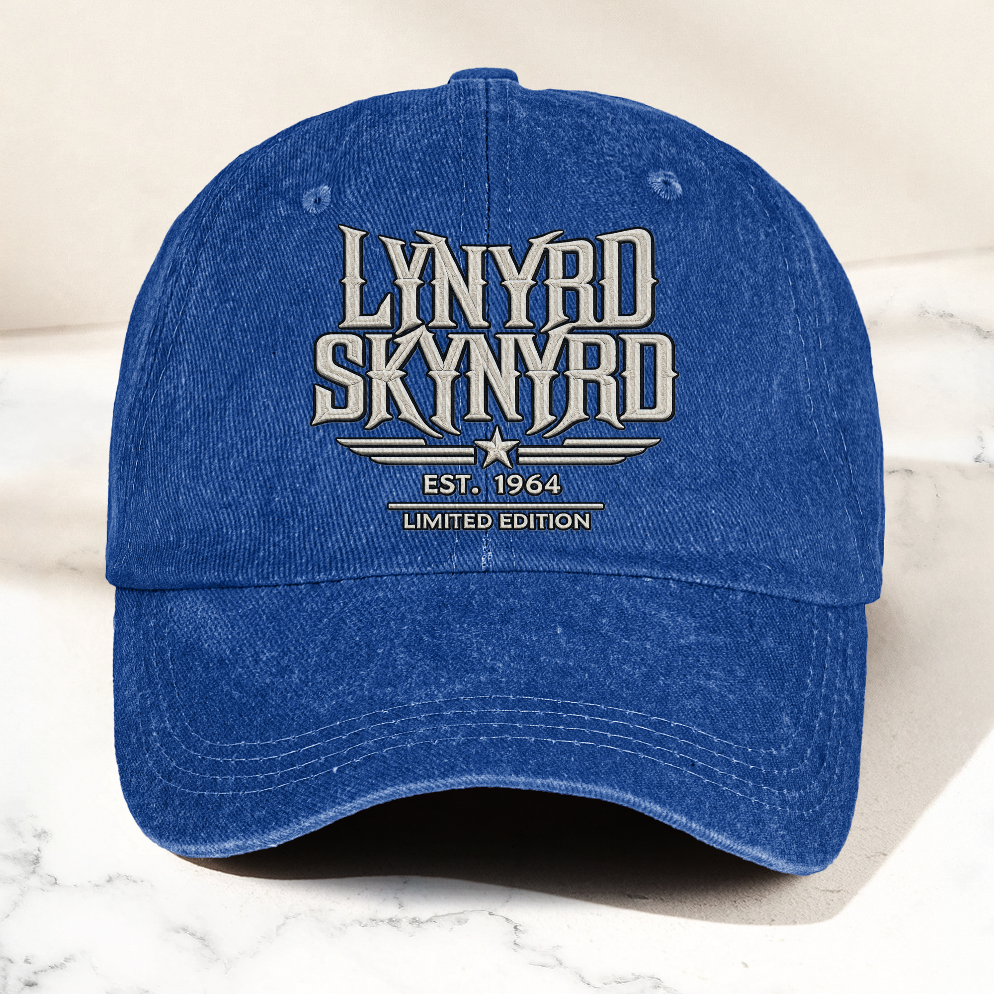 Lynyrd Skynyrd Band Logo Est 1964 Denim Cap Retro Vintage Dad Cap Gift For Dad (With Box)