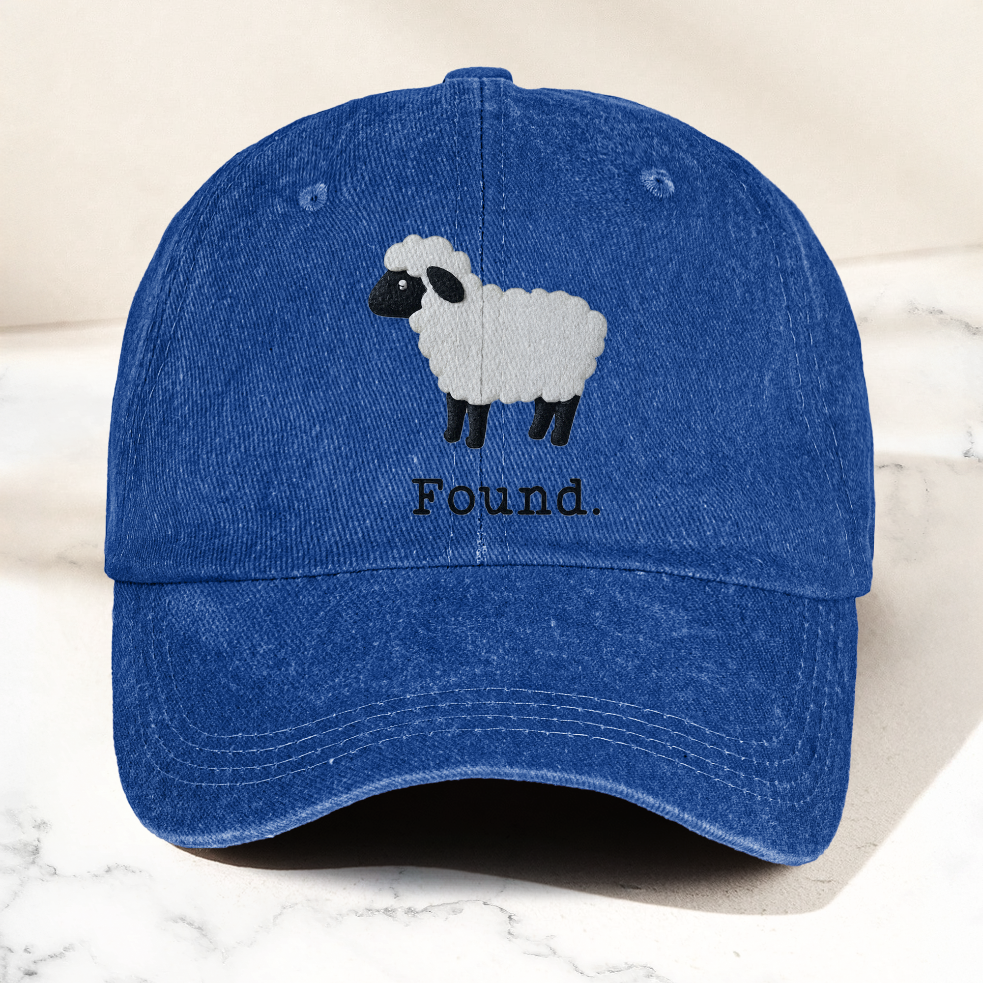Found Lost Sheep Christian Faith Denim Cap Vintage Dad Cap Gift For Dad (With Box)