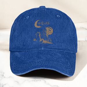 The Cure Vintage Cat Moon Denim Cap Vintage The Cure Band Album Merch Gift for Dad (With Box)