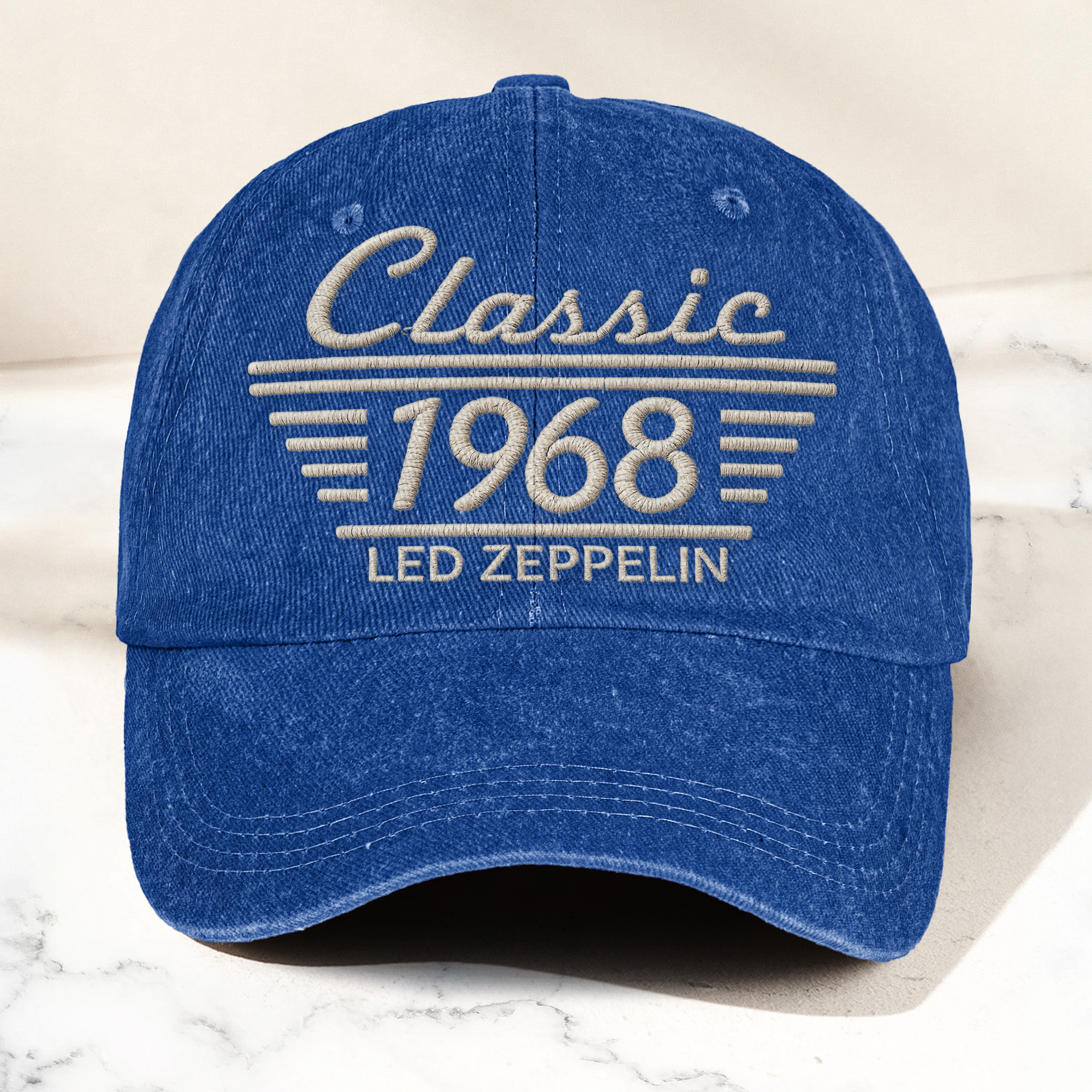 Led Zeppelin Classic 1968 Est Hard Rock Heavy Metal Band Music Merch Denim Cap Retro Vintage Dad Cap Gift For Dad (With Box)