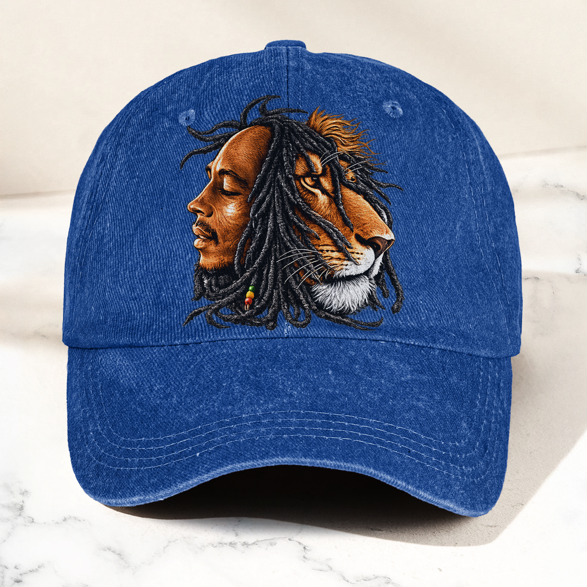 Bob Marley Lion of Judah Reggae Music Merch Vintage Rasta Graphic Denim Cap Retro Vintage Dad Cap Gift For Dad (With Box)