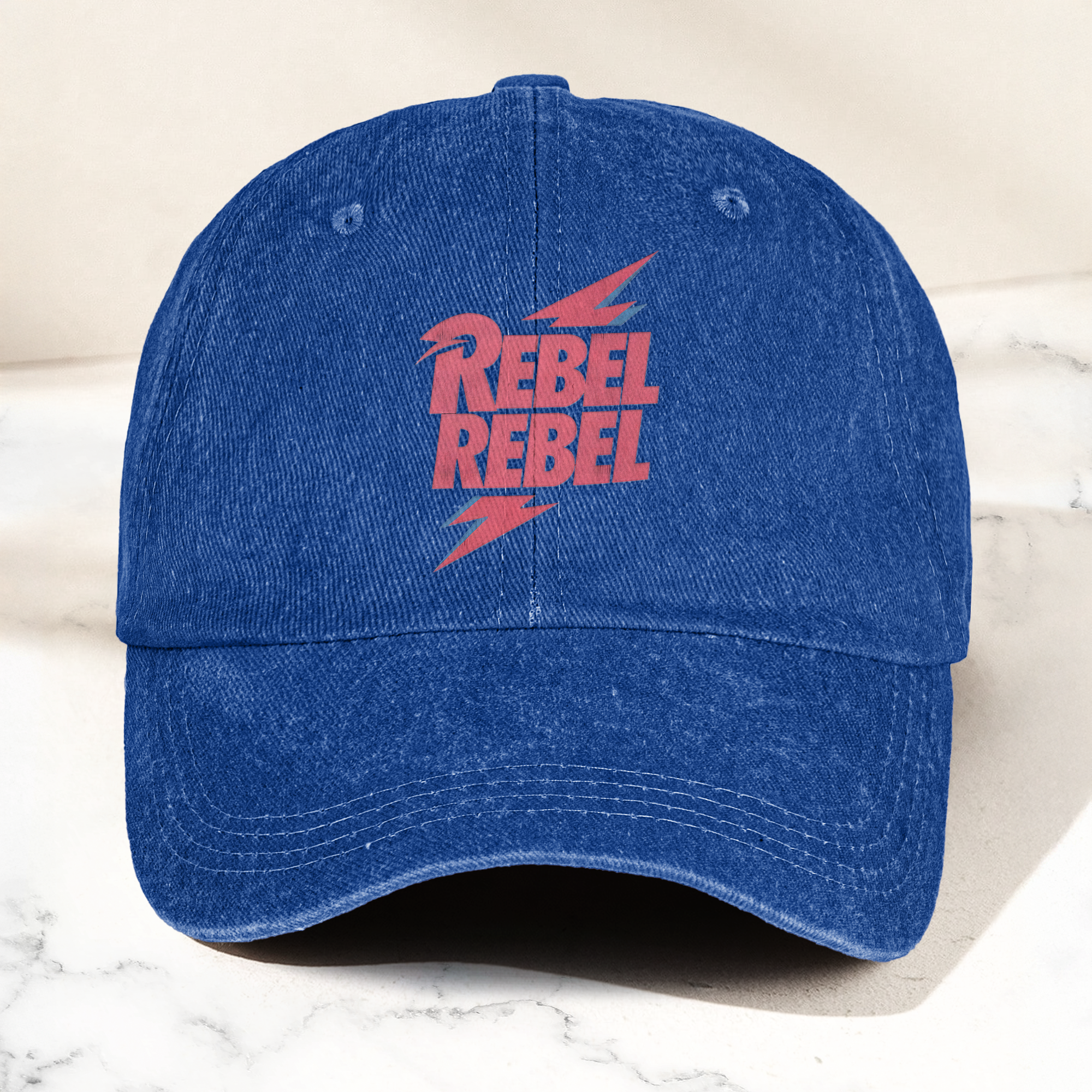 David Bowie Rebel Rebel Denim Cap Retro Music Cap Gift For Dad (With Box)