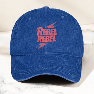 David Bowie Rebel Rebel Denim Cap Retro Music Cap Gift For Dad (With Box)