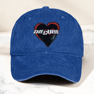 The Cure Heart Logo Denim Cap Vintage The Cure Band Album Merch Gift for Dad (With Box)