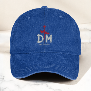 DM Rose Denim Cap Minimalist Depeche Mode Inspired Dad Hat (With Box)