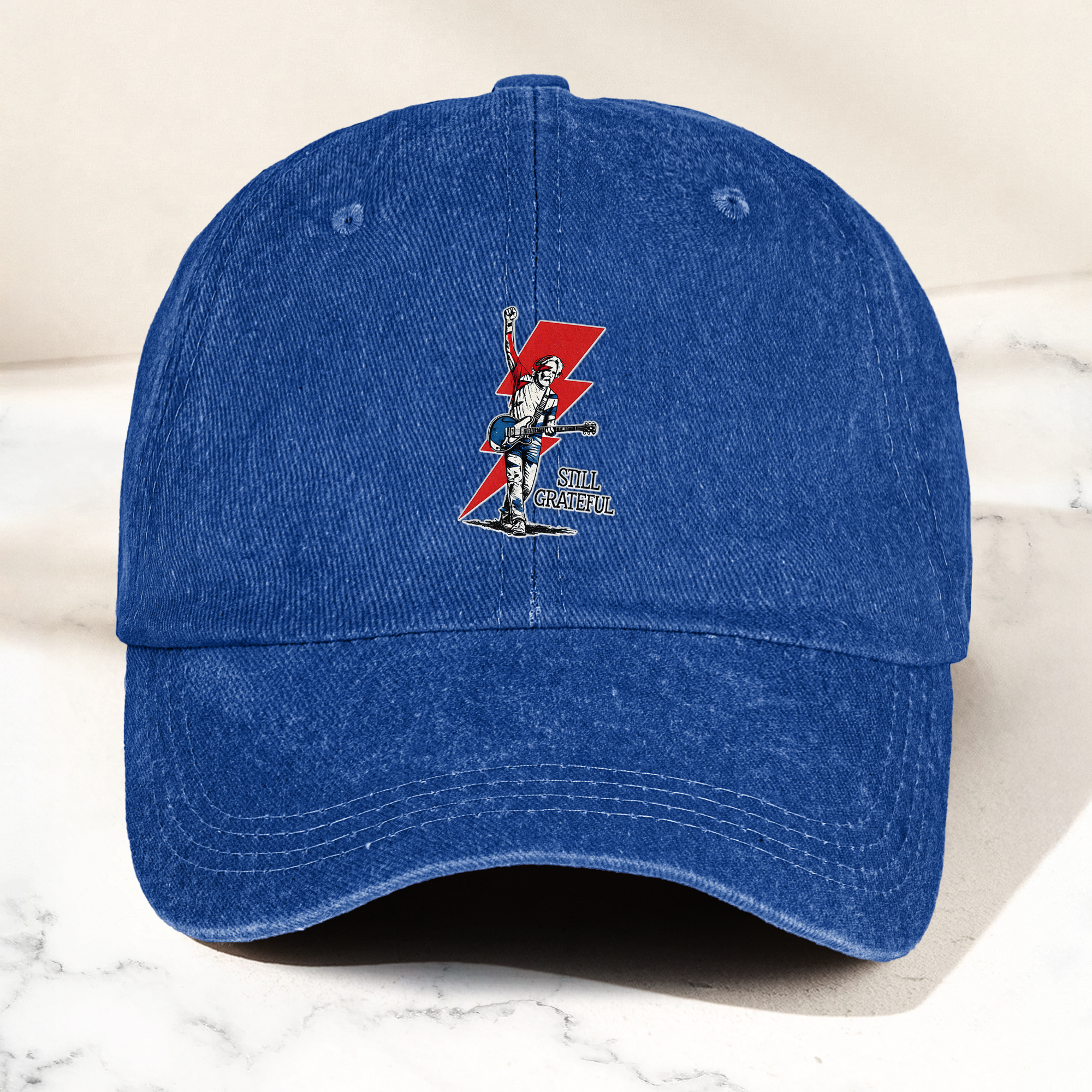Still Grateful Lightning Guitar Dad Hat Vintage Rock Spirit Cap