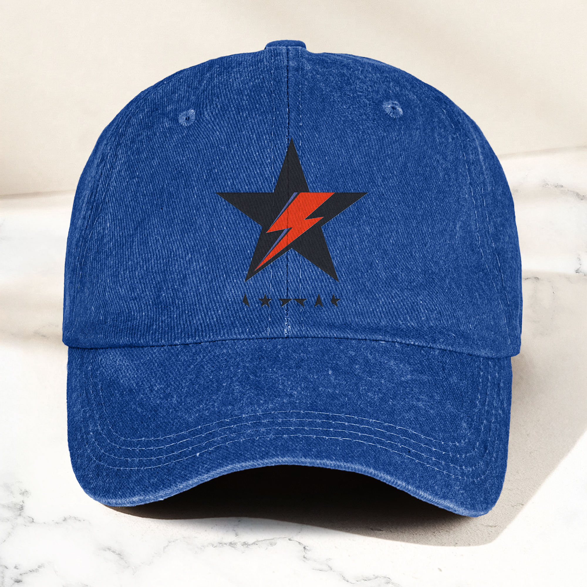 David Bowie Blackstar Ziggy Lightning Denim Cap Retro Music Cap Gift For Dad (With Box)