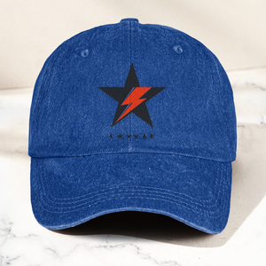 David Bowie Blackstar Ziggy Lightning Denim Cap Retro Music Cap Gift For Dad (With Box)