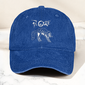 The Cure Rare Cat Artwork Vintage Denim Cap Retro The Cure Band Merch Gift for Dad (With Box)