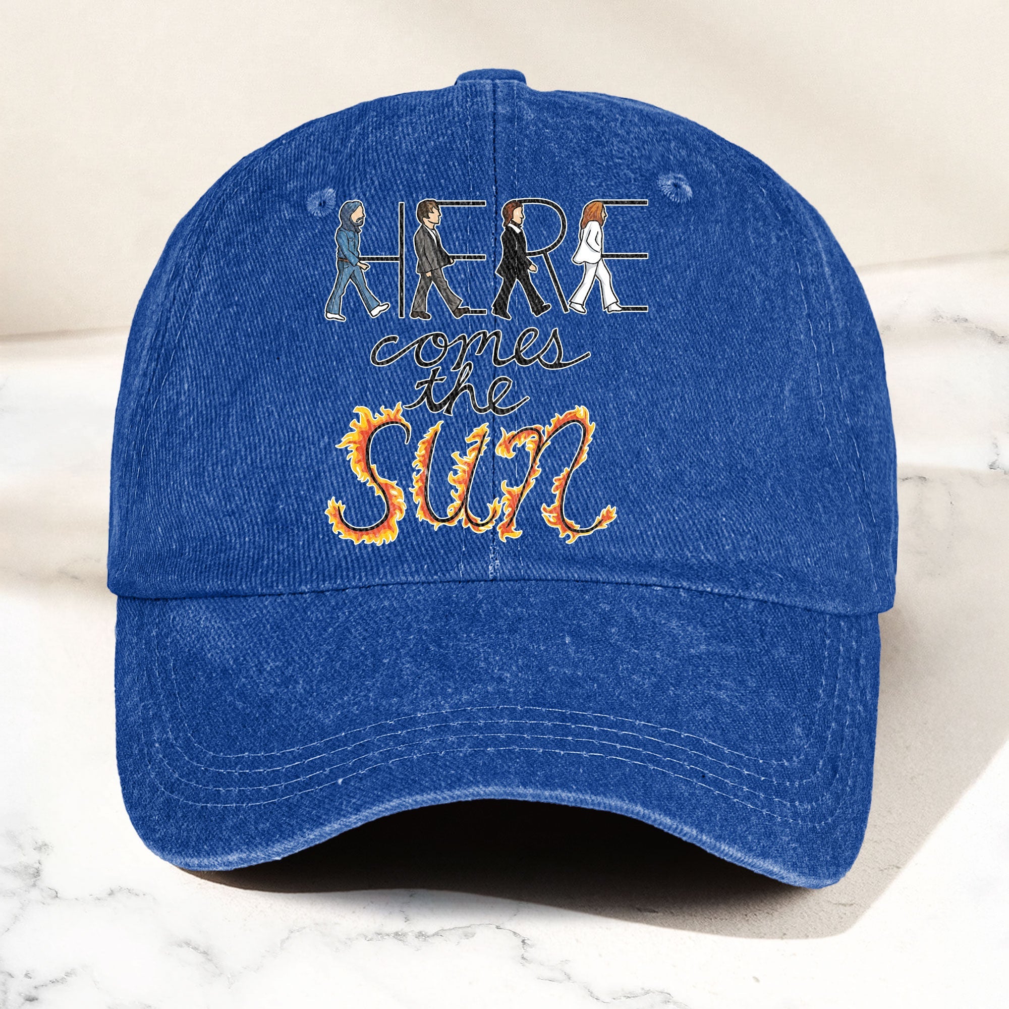Here Comes the Sun Denim Cap Retro The Beatles Tribute Merch Dad Hat (With Box)