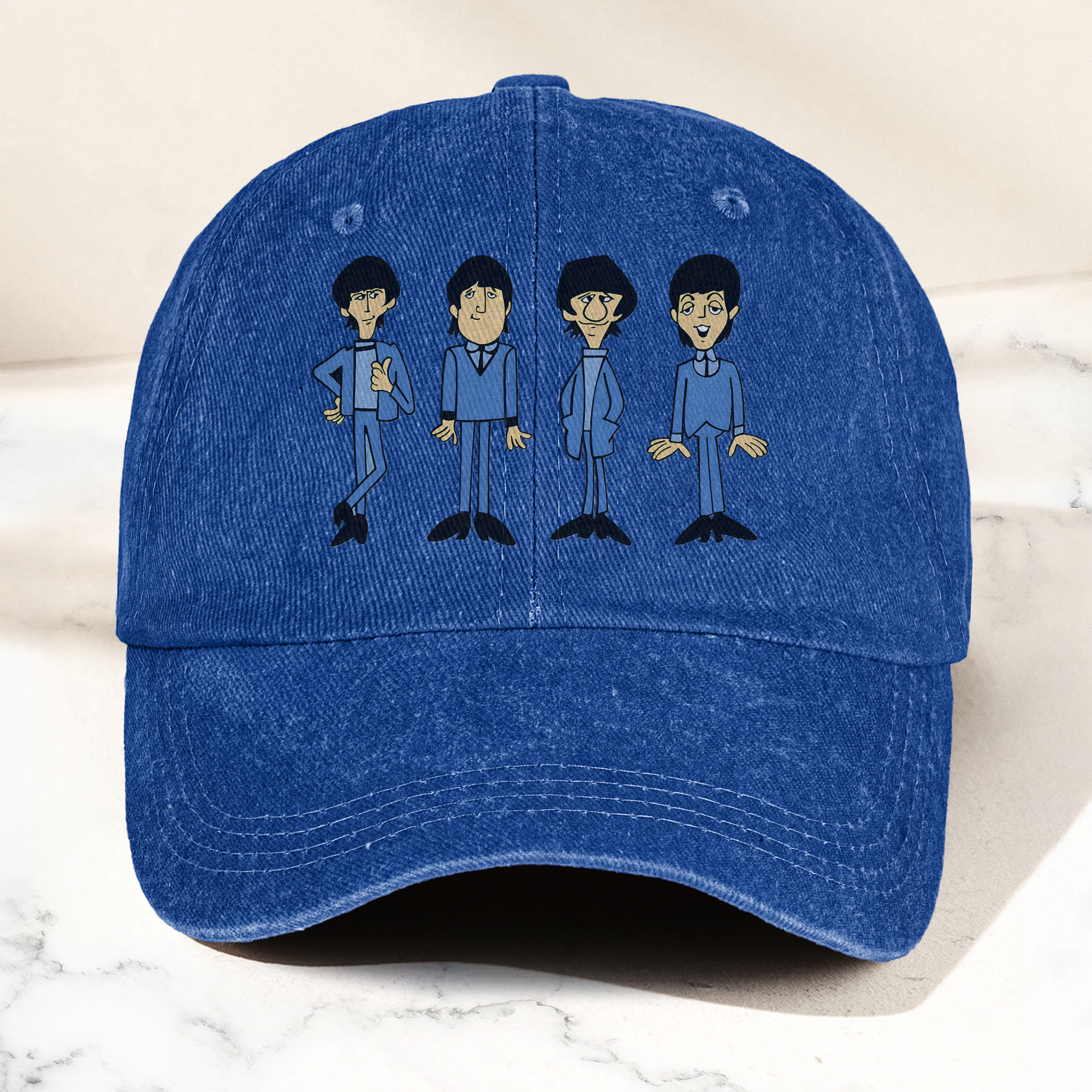 1965 Beatles Cartoon Series Denim Cap Retro The Beatles Merch Gift for Dad (With Box)