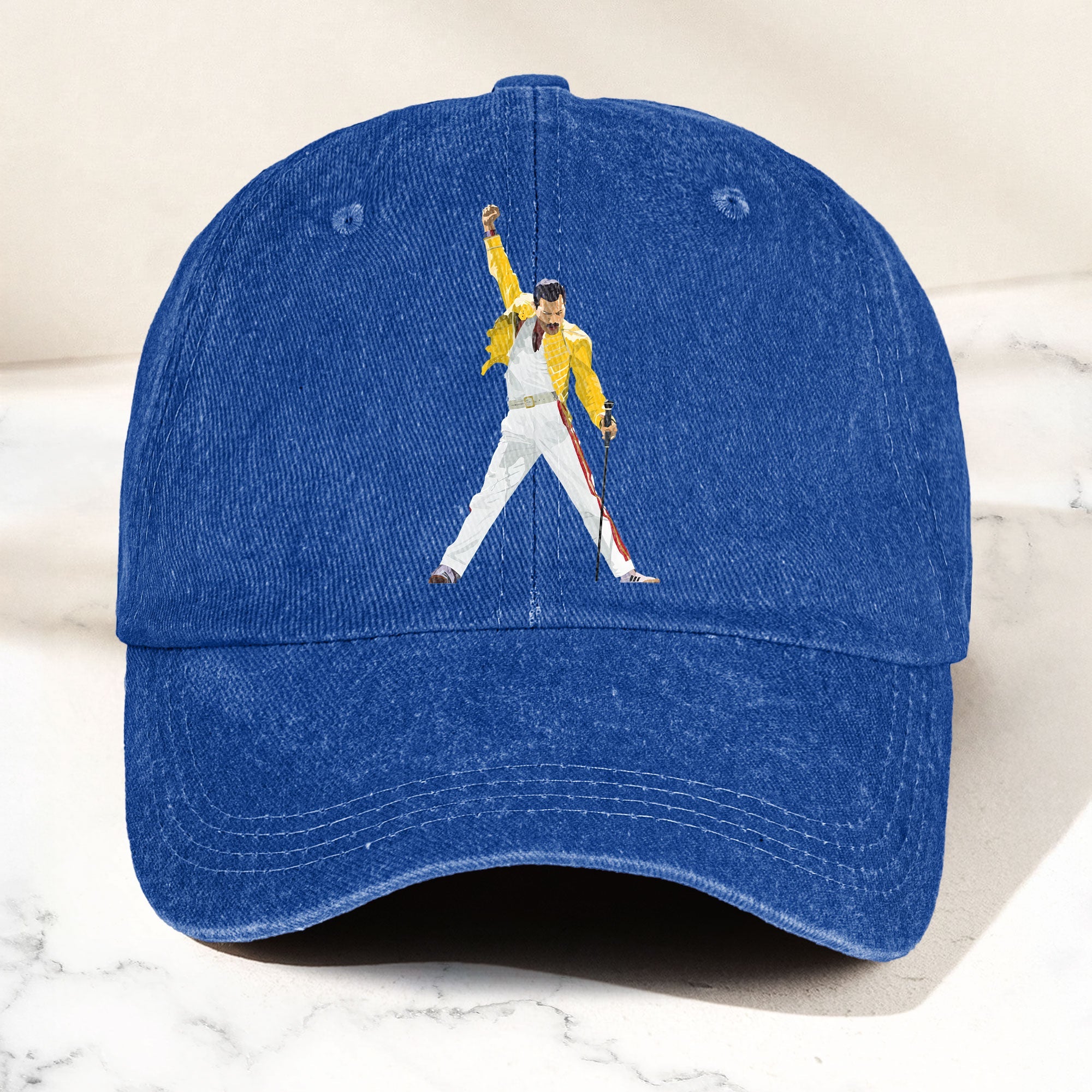 Vintage Freddie Mercury Denim Cap Queen Band Tribute Merch Dad Hat (With Box)