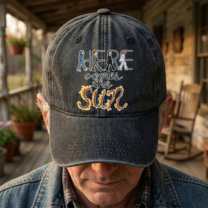 Here Comes the Sun Denim Cap Retro The Beatles Tribute Merch Dad Hat (With Box)
