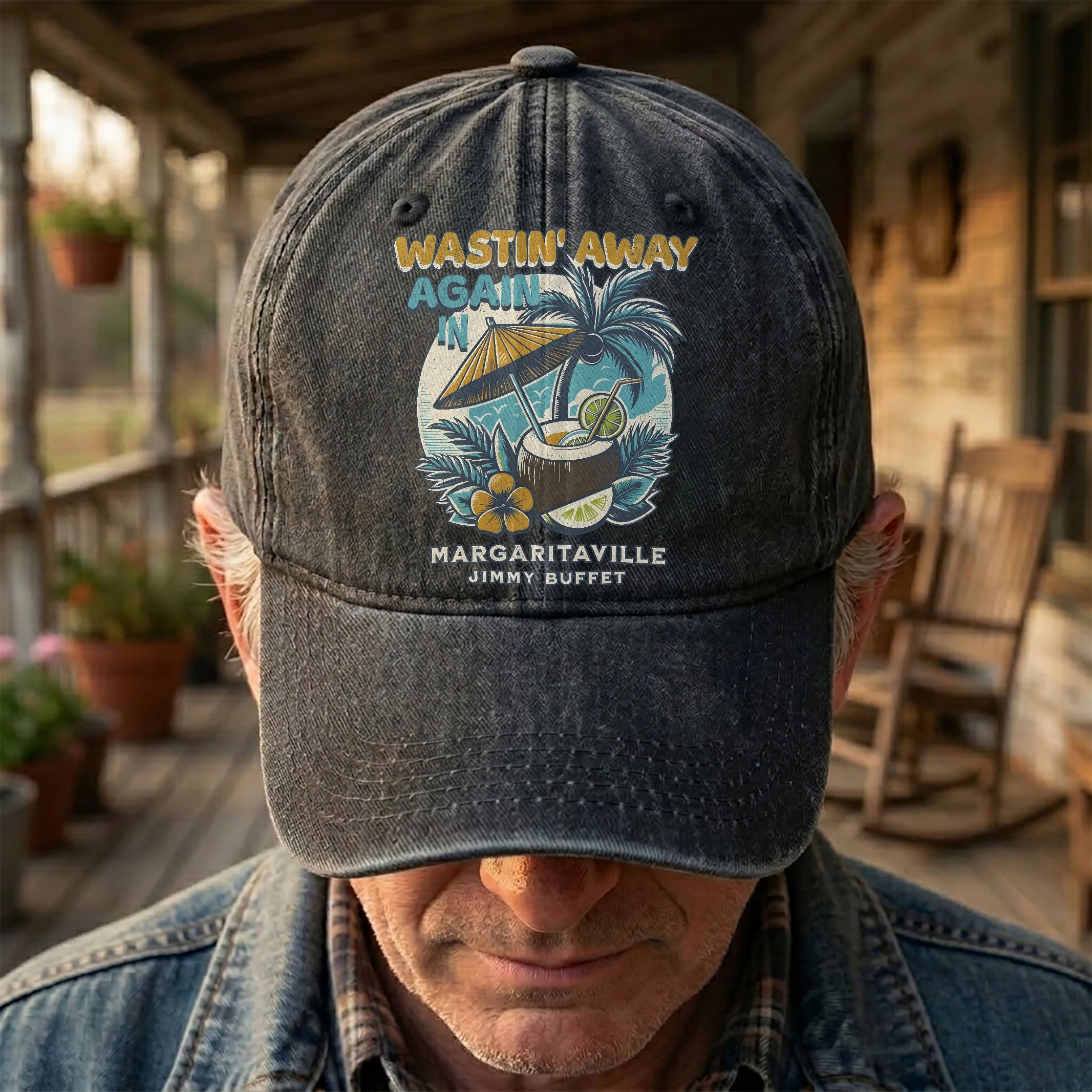 Margaritaville Denim Cap Retro Jimmy Buffett Inspired Dad Hat (With Box)