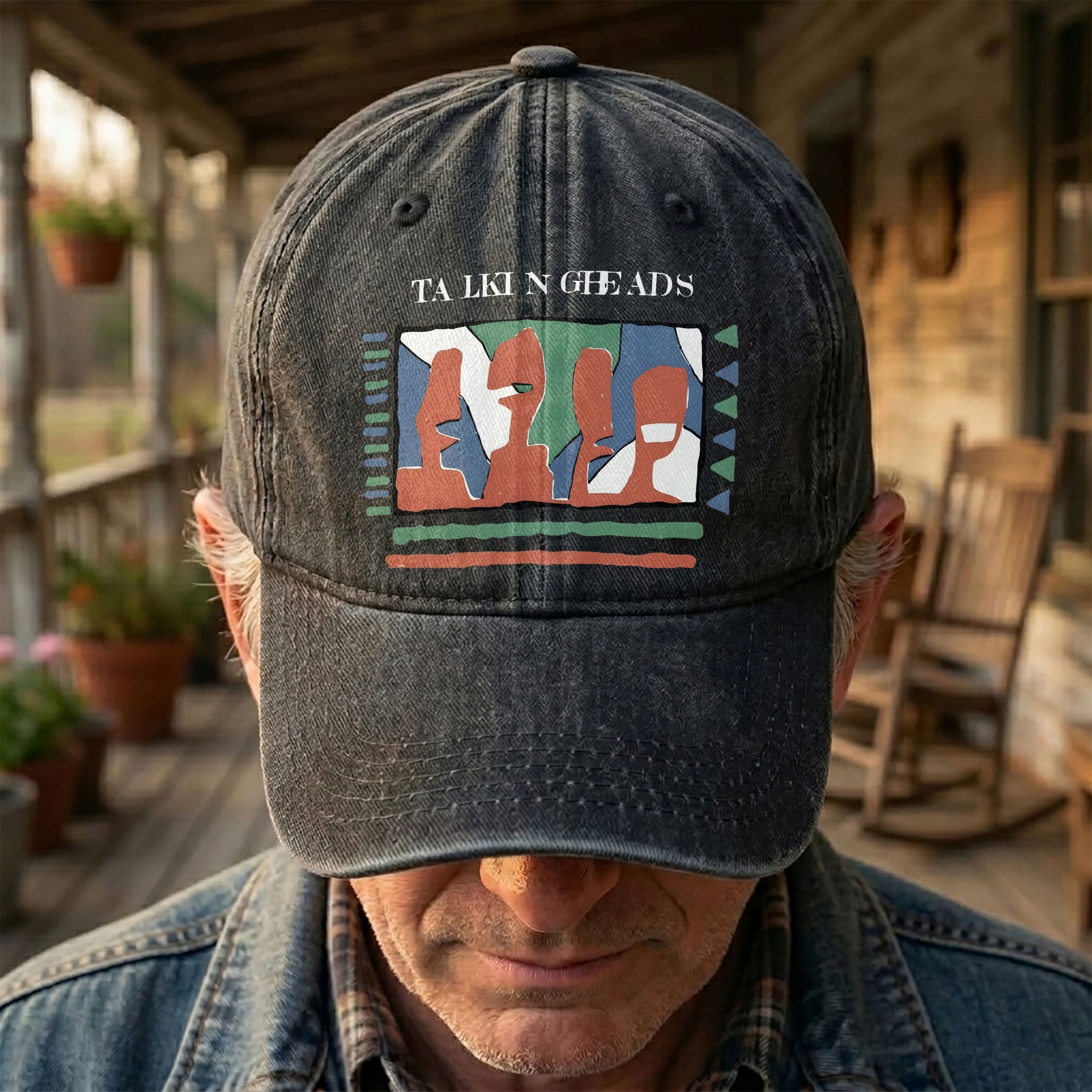 Talking Head Artwork Denim Cap Retro Talking Head Tribute Merch Dad Hat (With Box)