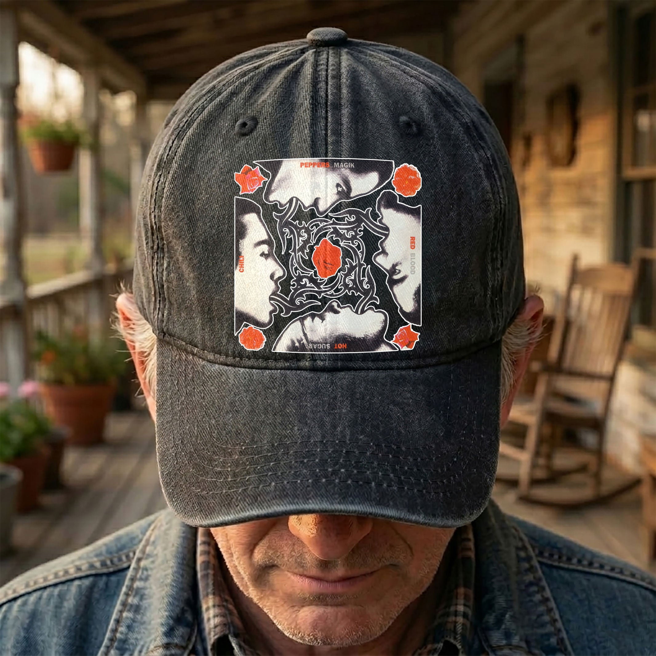 Blood Sugar Sex Magik Graphic Denim Cap Vintage Red Hot Chili Peppers Album Merch Gift for Dad (With Box)