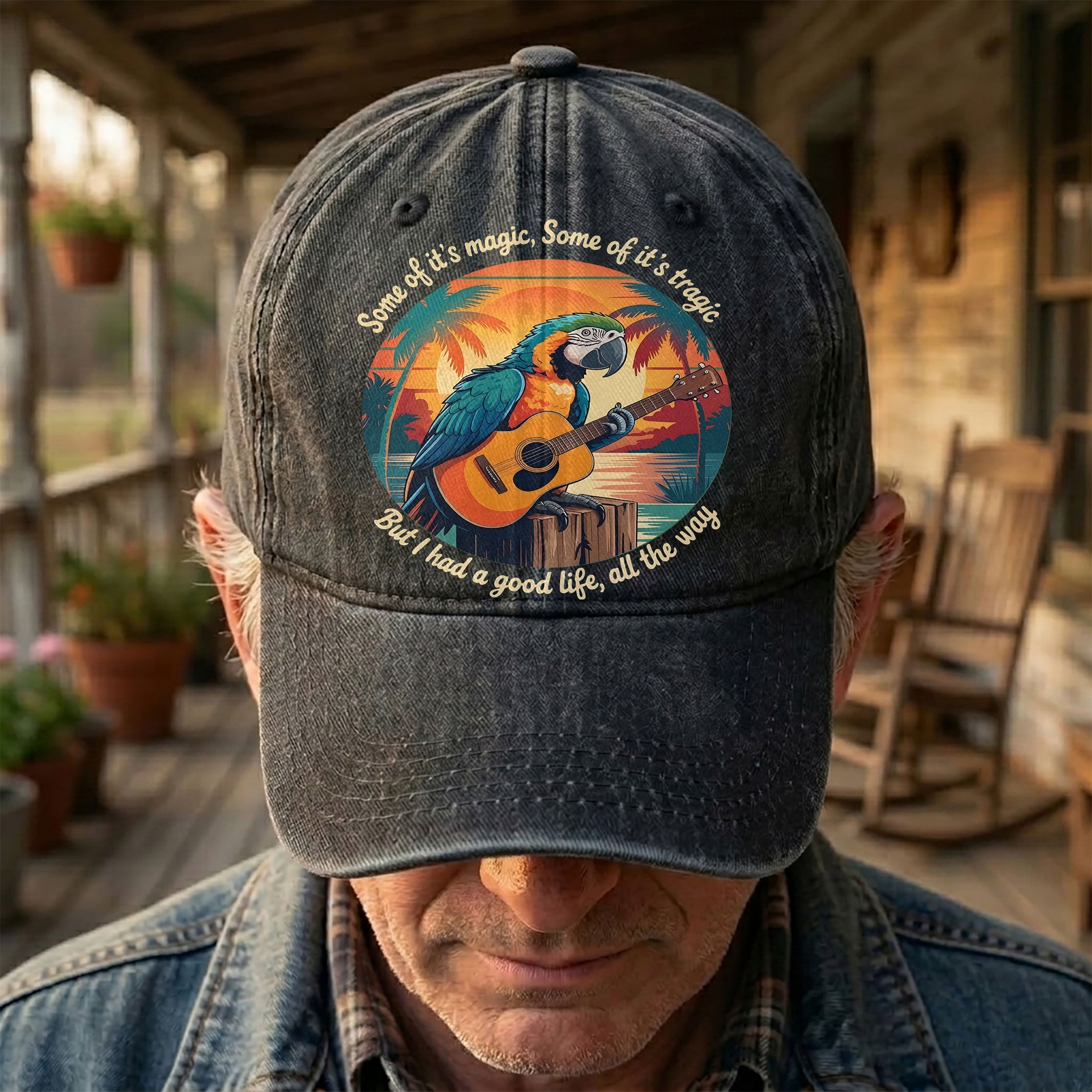 Some of Its Magic, Some of Its Tragic Denim Cap Retro Jimmy Buffett Inspired Dad Hat (With Box)