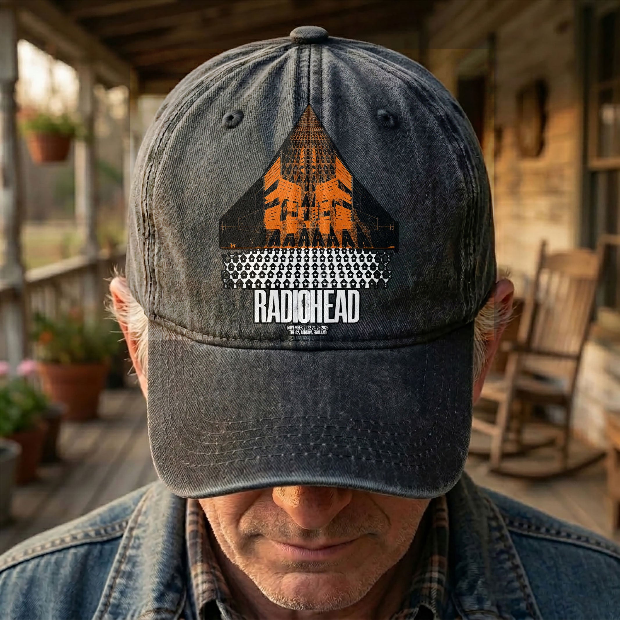 Radiohead Live in London Denim Cap Retro Radiohead Tribute Merch Dad Hat (With Box)