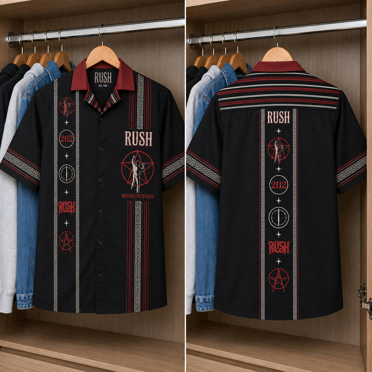 Rush Luxury Design Hawaiian Shirt - Mexican Inpsired Swan Song Hawaiian Shirt Black Version