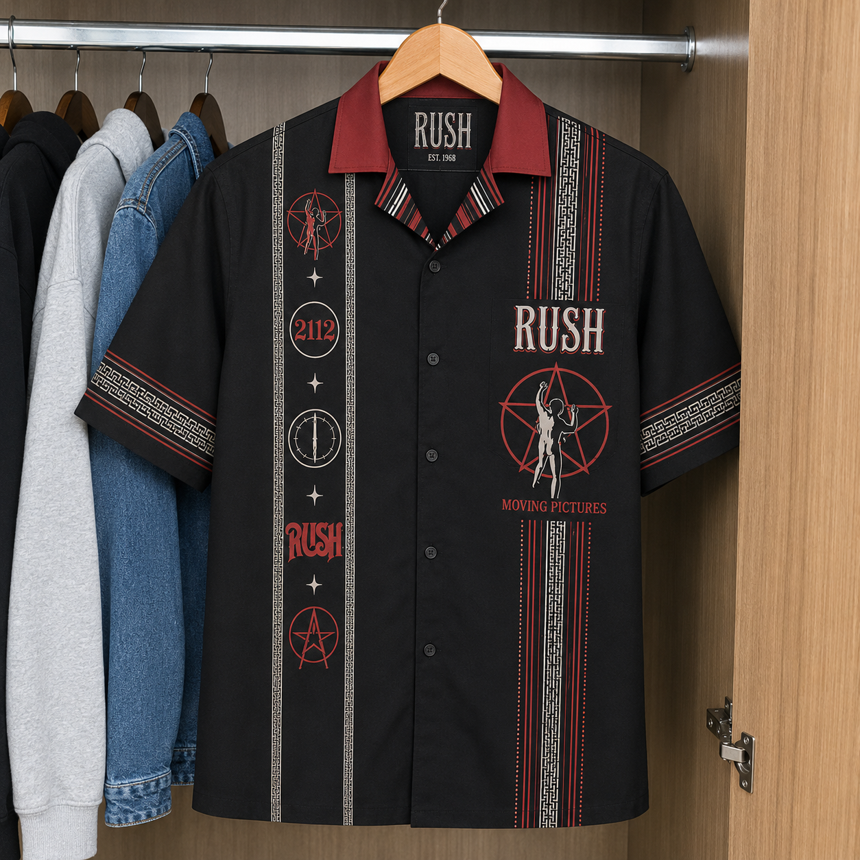 Rush Luxury Design Hawaiian Shirt - Mexican Inpsired Swan Song Hawaiian Shirt Black Version
