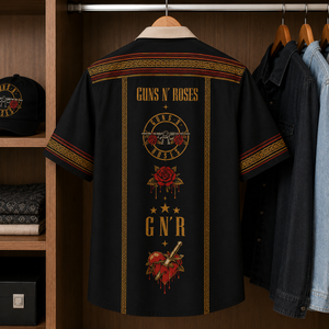 Gun N Rose Luxury Design Hawaiian Shirt - Mexican Inpsired Hawaiian Shirt Black Version