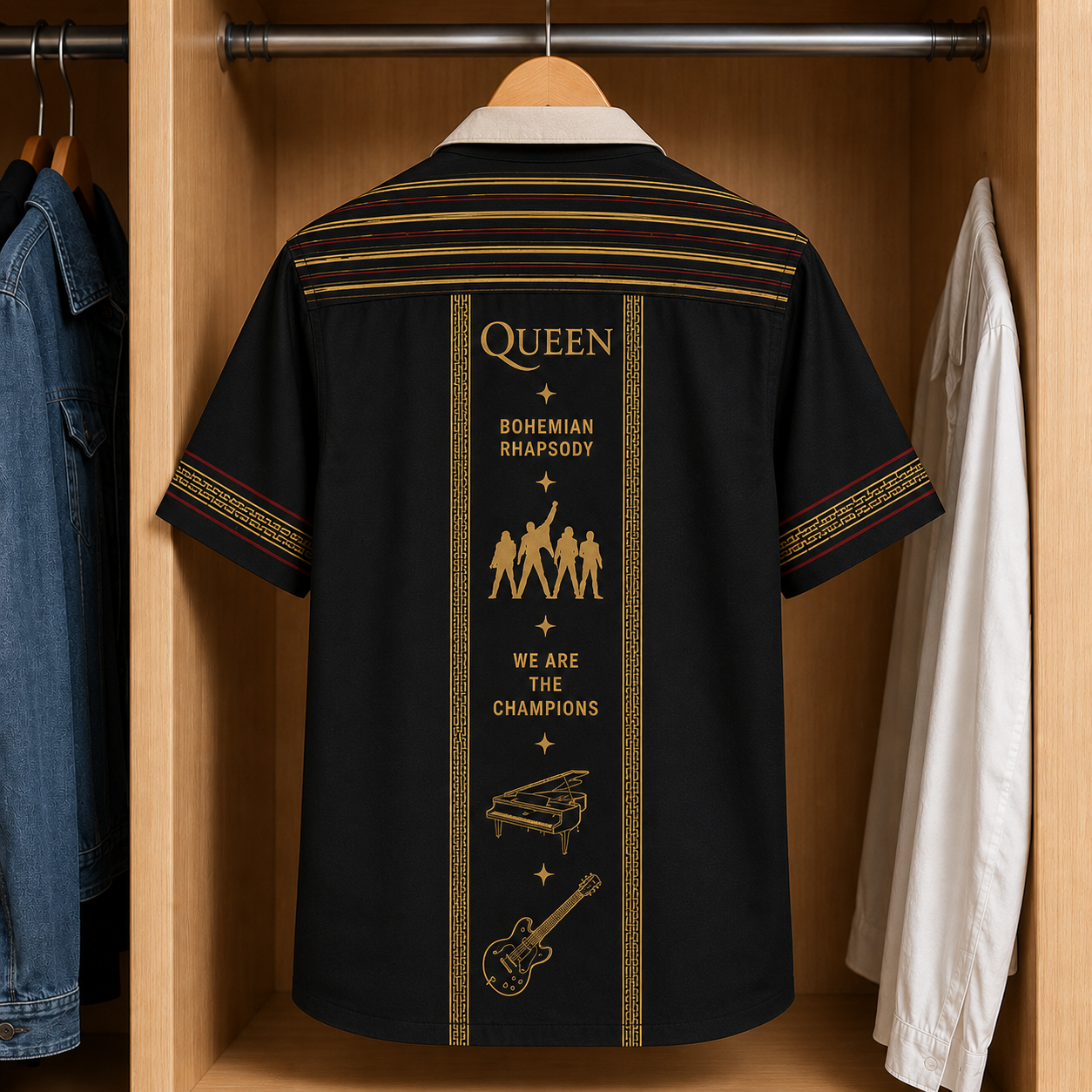 Queen Luxury Design Hawaiian Shirt - Mexican Inpsired Hawaiian Shirt Black Version