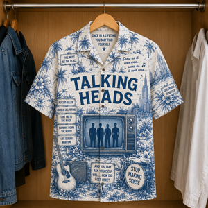 Talking Heads Luxury Design Hawaiian Shirt - Tropical Blue Inpsired Hawaiian
