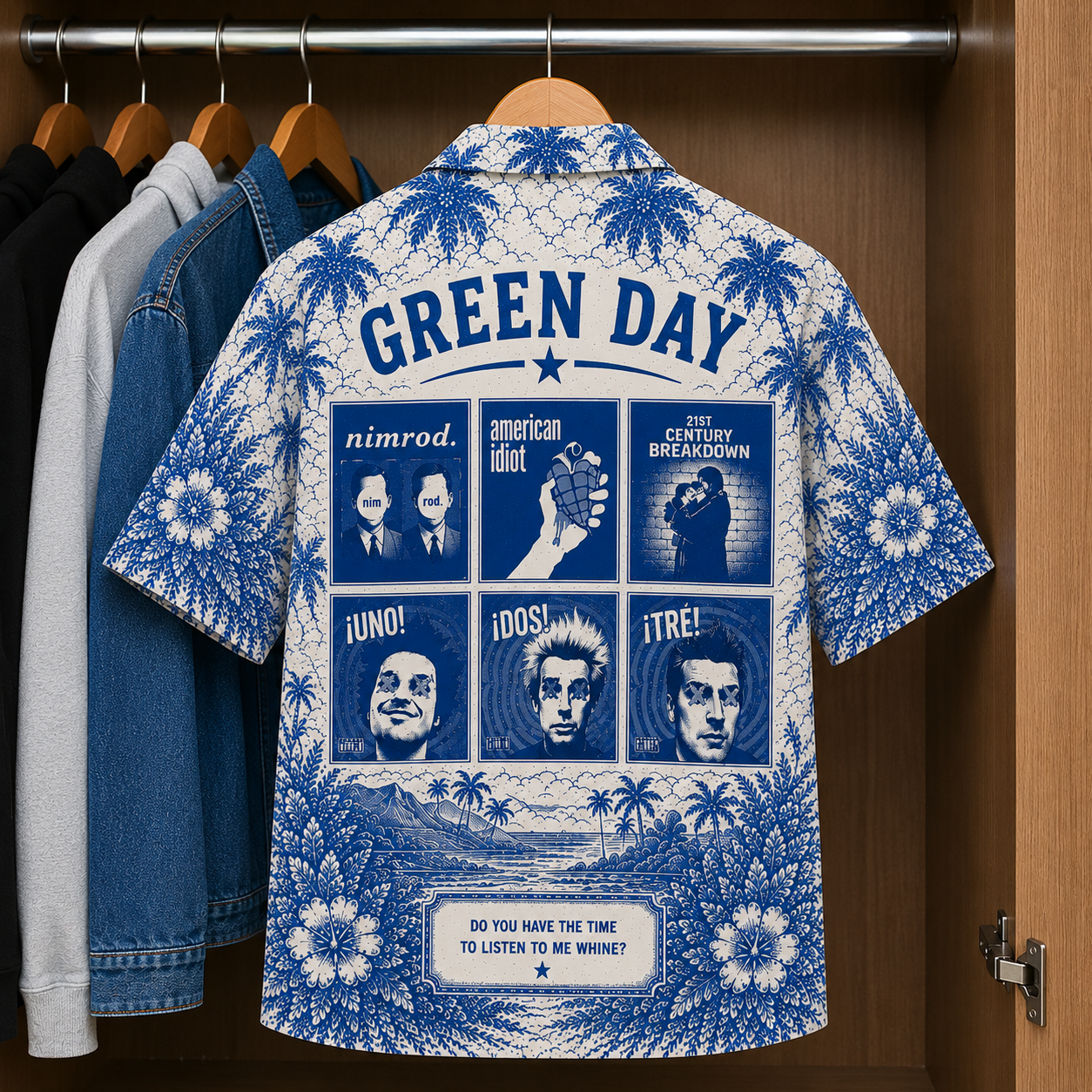 Green Day Luxury Design Hawaiian Shirt - Tropical Blue Inpsired Hawaiian