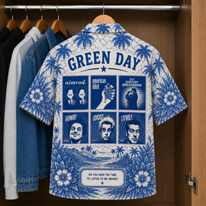 Green Day Luxury Design Hawaiian Shirt - Tropical Blue Inpsired Hawaiian