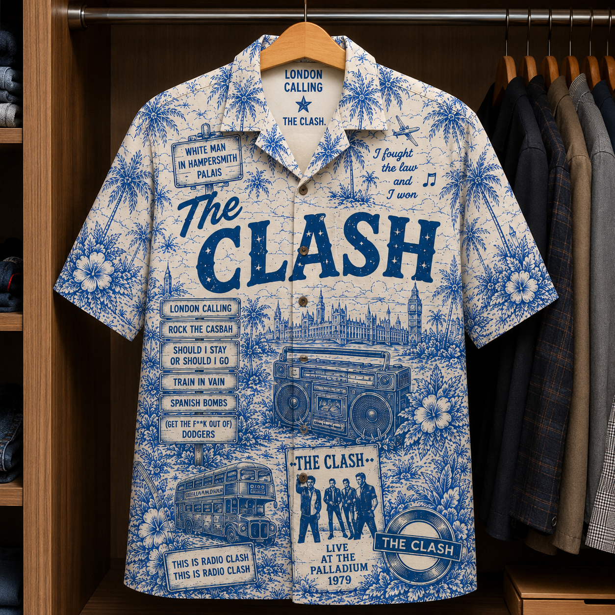 The Clash Luxury Design Hawaiian Shirt - Tropical Blue Inpsired Hawaiian Shirt Classic