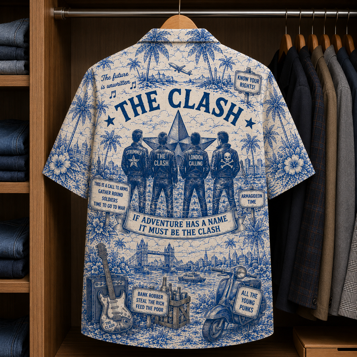 The Clash Luxury Design Hawaiian Shirt - Tropical Blue Inpsired Hawaiian Shirt Classic