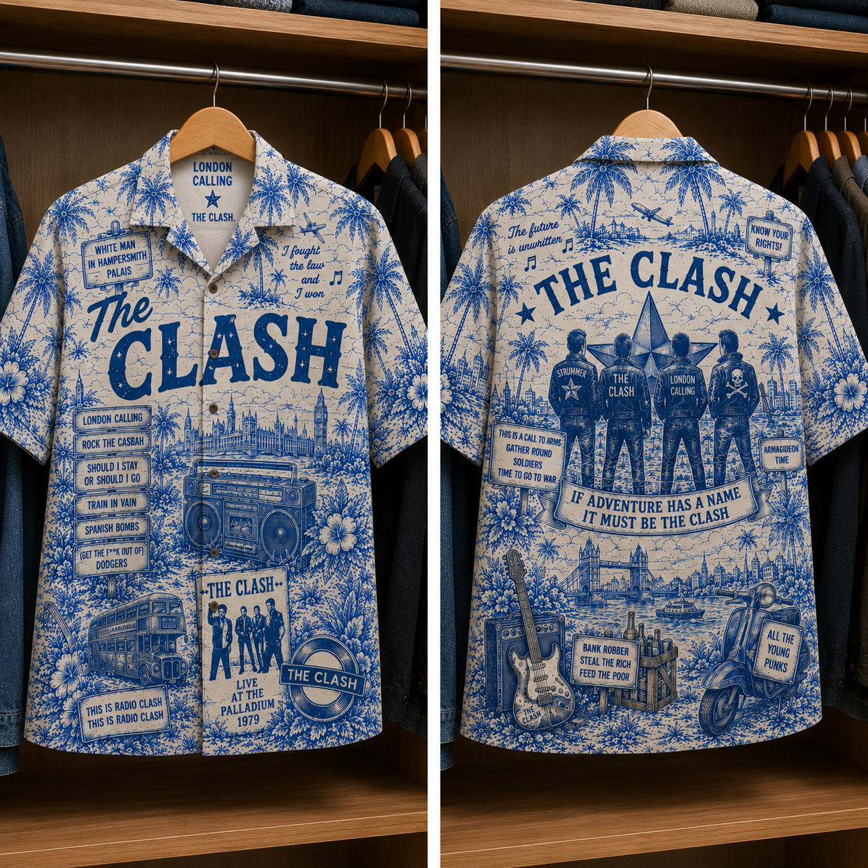 The Clash Luxury Design Hawaiian Shirt - Tropical Blue Inpsired Hawaiian Shirt Classic