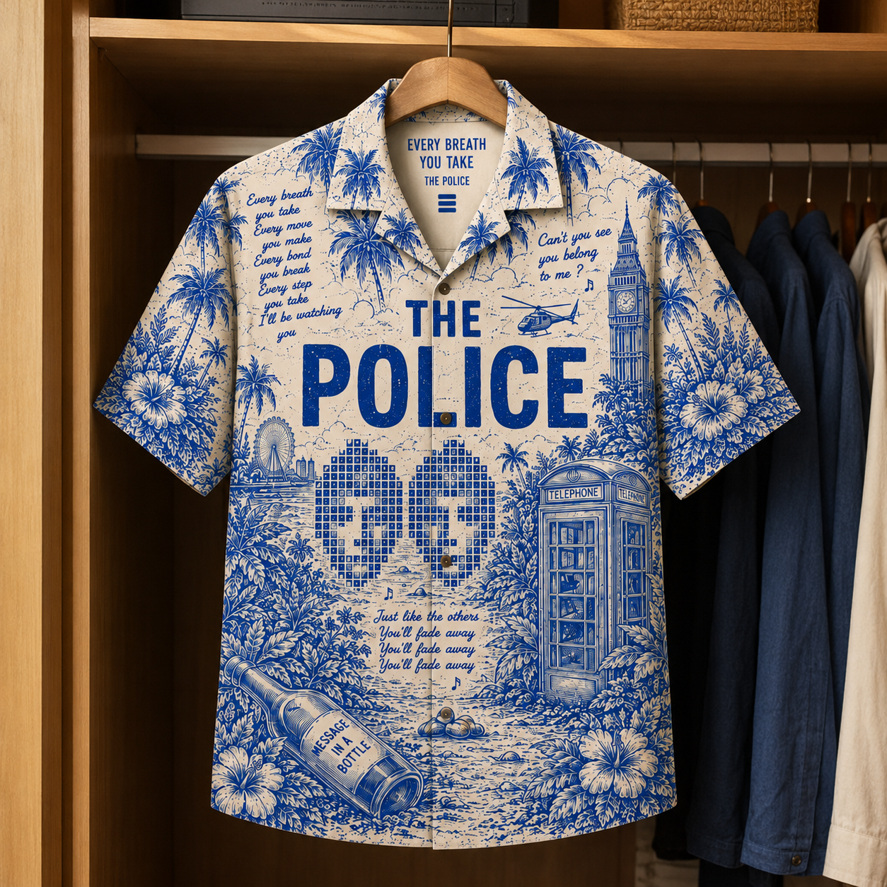 The Police Tropical Hawaiian Shirt - Tropical Blue Inpsired Hawaiian Shirt Classic