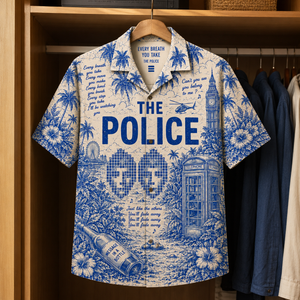 The Police Tropical Hawaiian Shirt - Tropical Blue Inpsired Hawaiian Shirt Classic