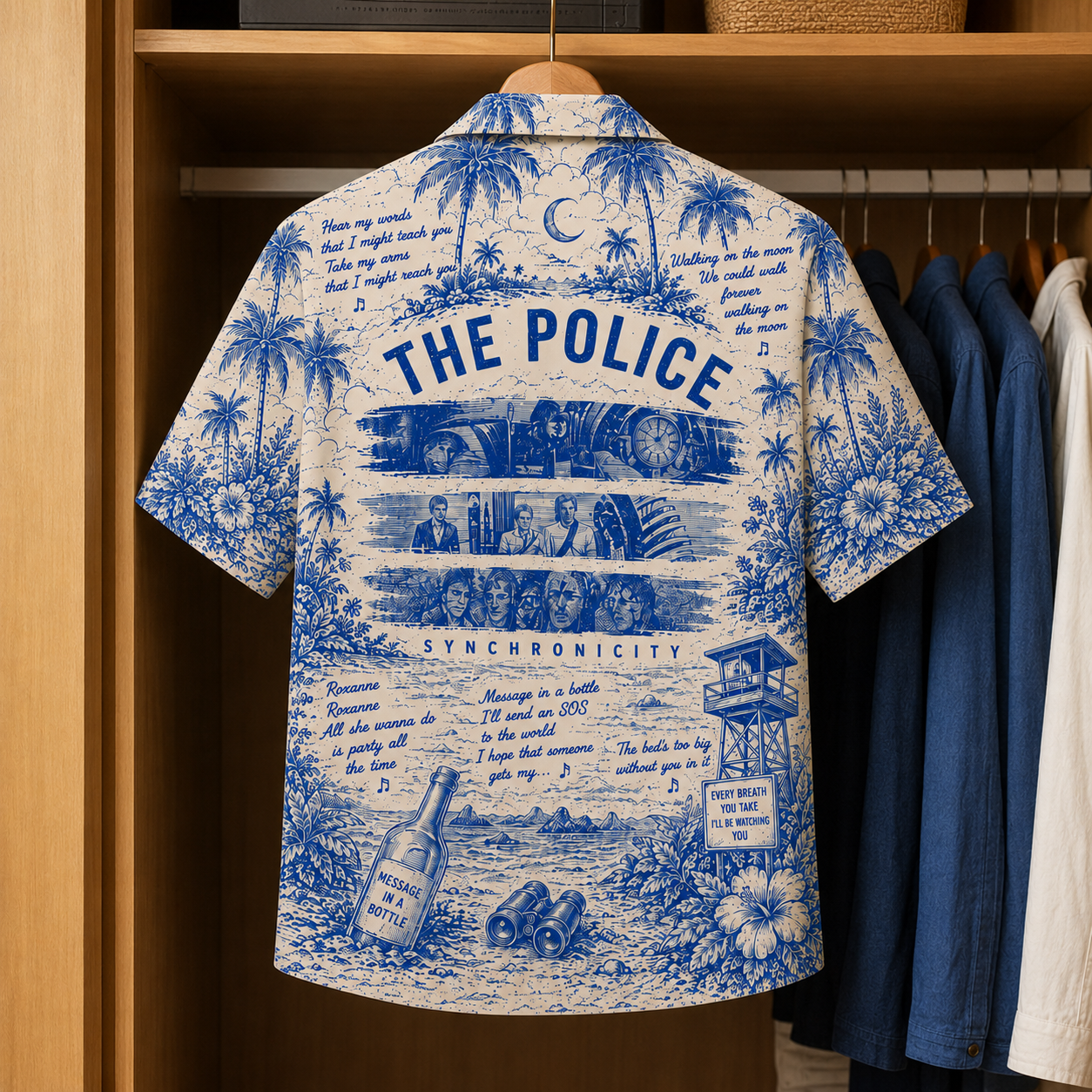 The Police Tropical Hawaiian Shirt - Tropical Blue Inpsired Hawaiian Shirt Classic
