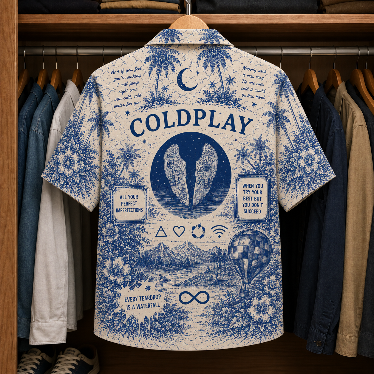 Cold Play Tropical Hawaiian Shirt - Tropical Inpsired Hawaiian Shirt