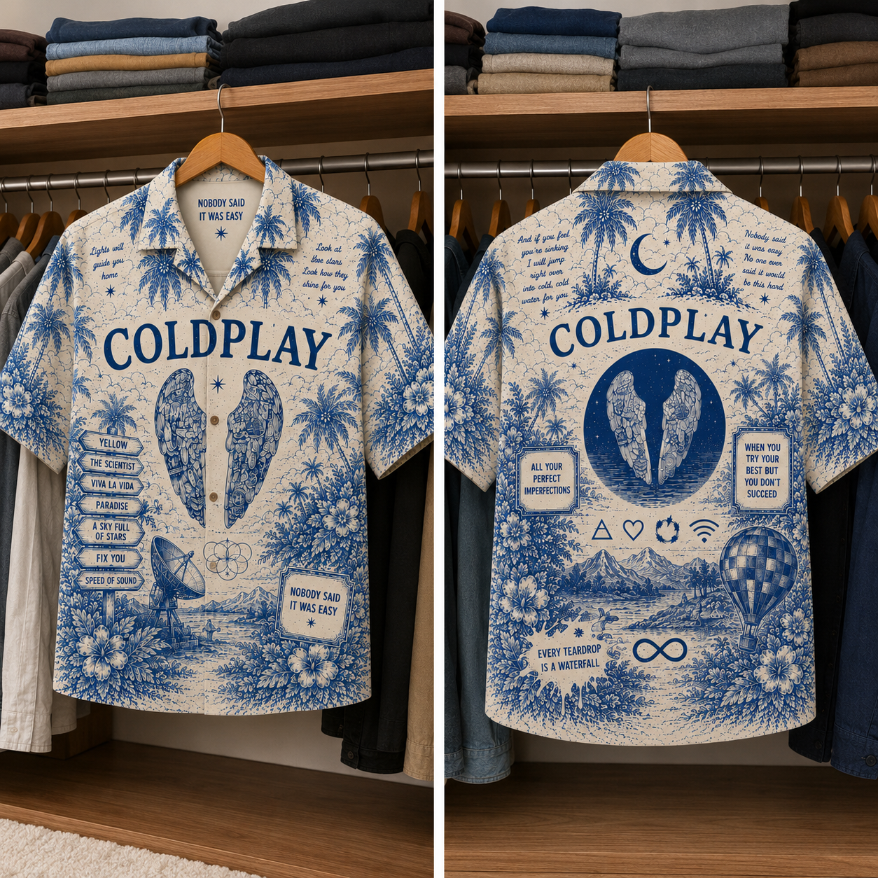 Cold Play Tropical Hawaiian Shirt - Tropical Inpsired Hawaiian Shirt